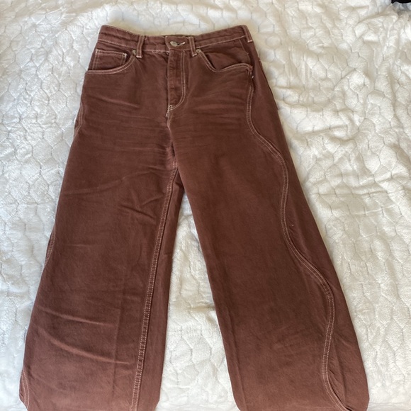 Zara Brown Denim Pants/Jeans - Picture 2 of 4